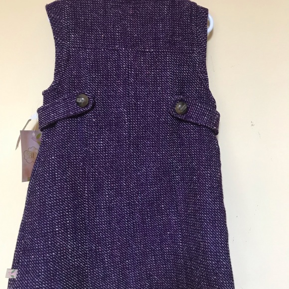 Girls tweed coat vest. Size: 6 & 7. color:purple - Picture 3 of 5